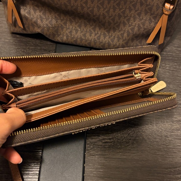 Michael Kors Dark Brown Backpack and Wallet